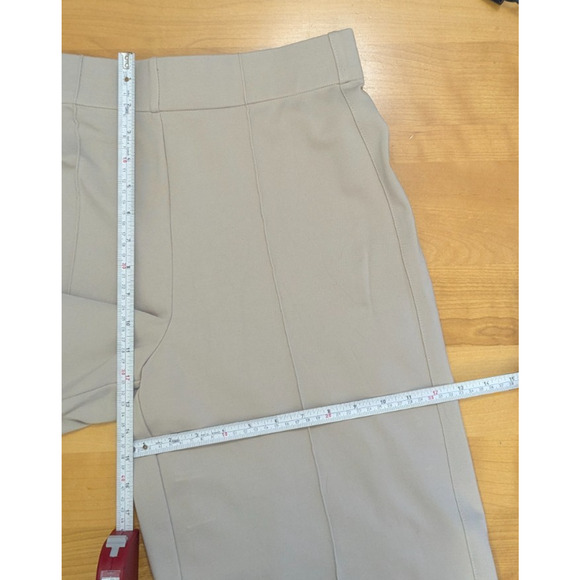 Jones New York Beige Wide Leg Crop Ponte Knit Pants Pull On Size Large Stretch - Picture 6 of 6